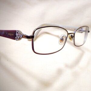 ~~~ VOGUE ~~~ EYE GLASS FRAME / Metal with Sparkles on Each Leg (3845B)